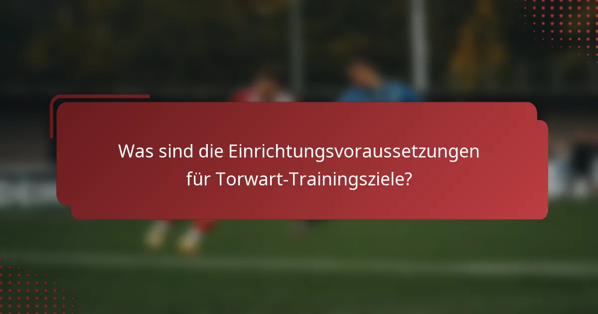Was sind die Einrichtungsvoraussetzungen für Torwart-Trainingsziele?