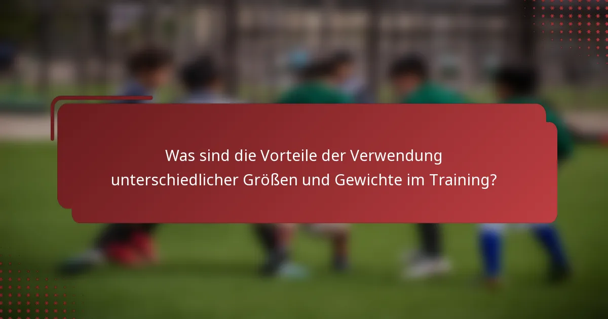 Was sind die Vorteile der Verwendung unterschiedlicher Größen und Gewichte im Training?
