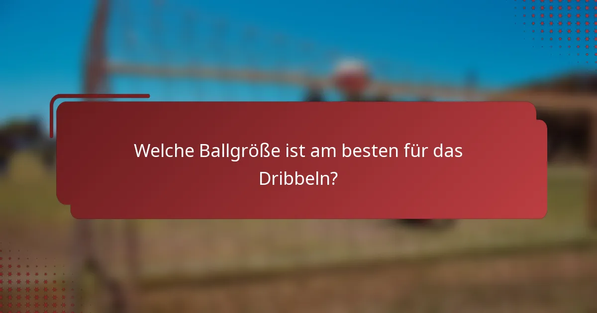 Welche Ballgröße ist am besten für das Dribbeln?