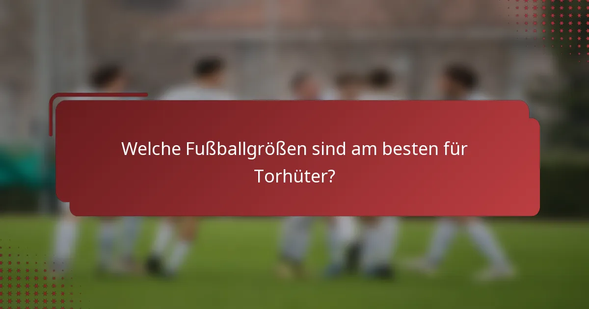 Welche Fußballgrößen sind am besten für Torhüter?