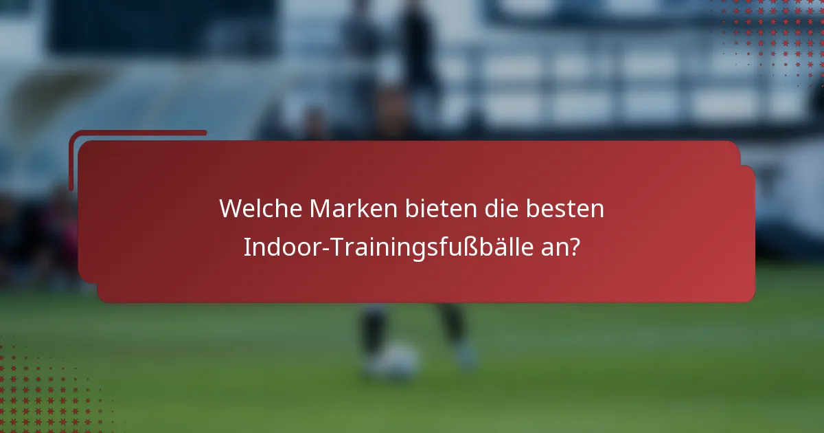 Welche Marken bieten die besten Indoor-Trainingsfußbälle an?