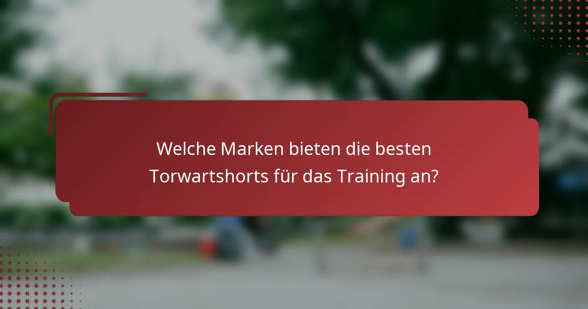 Welche Marken bieten die besten Torwartshorts für das Training an?