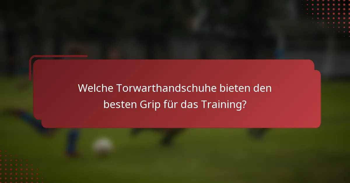 Welche Torwarthandschuhe bieten den besten Grip für das Training?