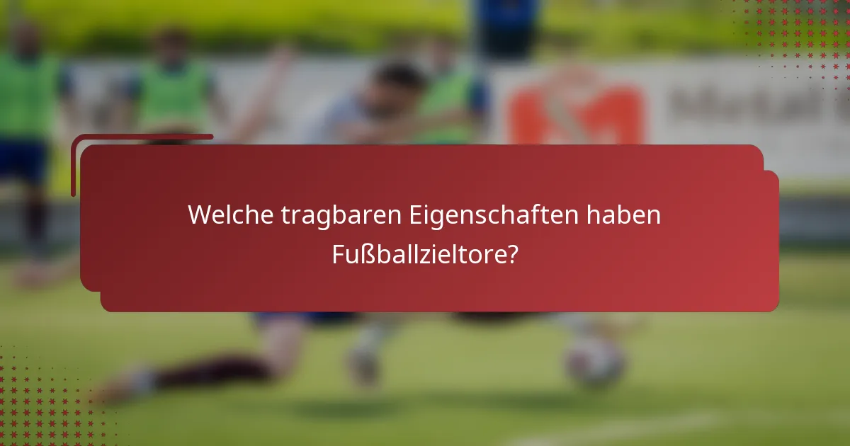 Welche tragbaren Eigenschaften haben Fußballzieltore?